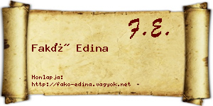 Fakó Edina névjegykártya