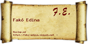 Fakó Edina névjegykártya